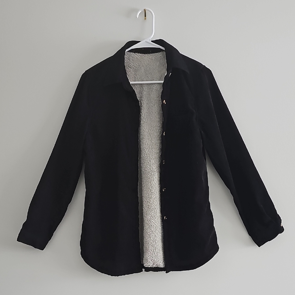 Black Button-Up Corduroy Jacket